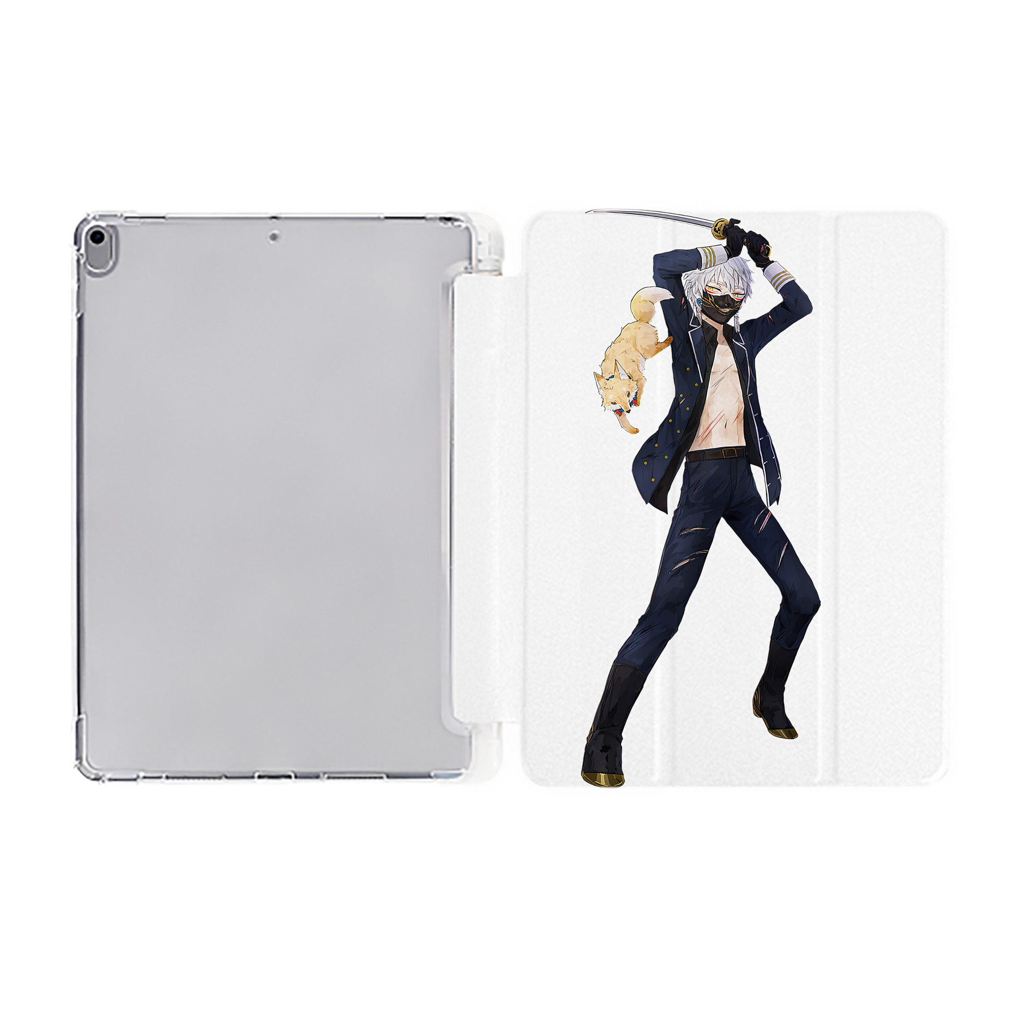 （画像用） 刀剣乱舞 Touken Ranbu IPad ケース ペン収納付き 三つ折りスタンド PUレザー×シリコン 対応機種9.5/10.5/10.9インチ